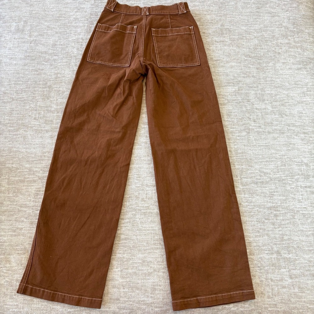 NWOT Madewell Jeans Womens Size 23 Emmett Wide-Leg Boho Dried Acorn Pants - Picture 5 of 12